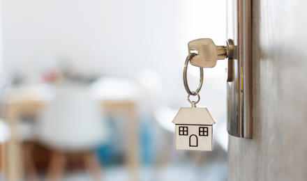 Key In Door And House Key